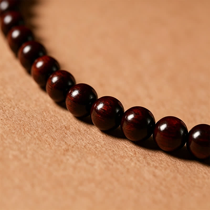 Buddha Stones Red Sandalwood Peace Buckle Protection Hand-Woven 108 Bead Mala - image 13