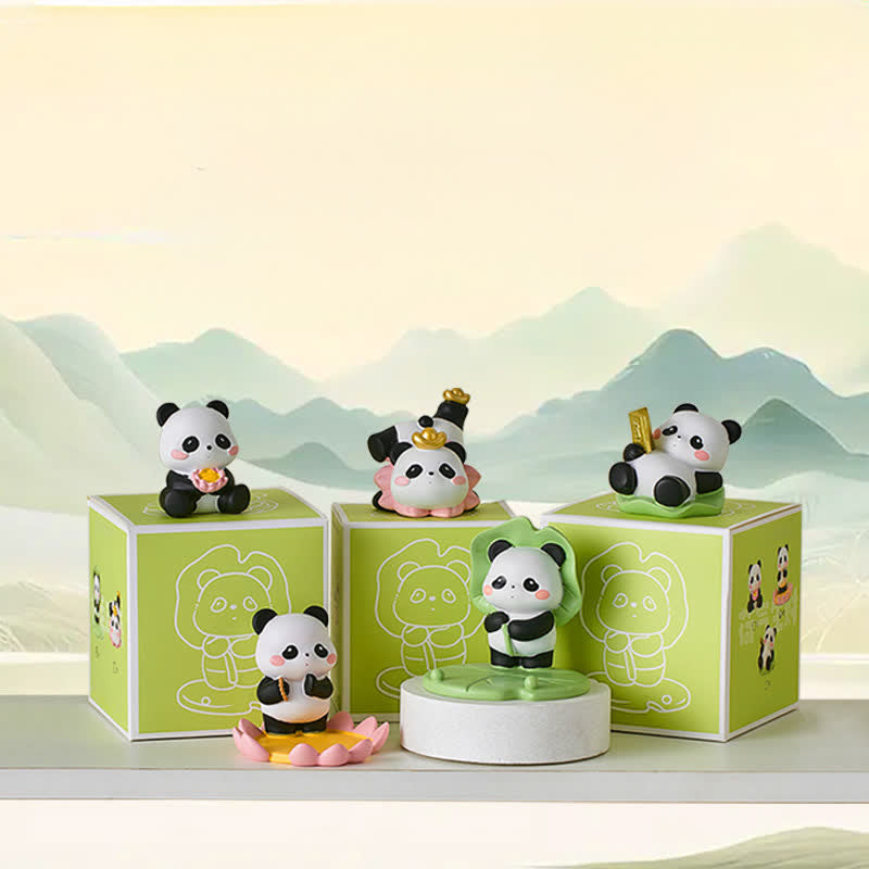 Buddha Stones Resin Lotus Panda Phone Stand Cute Animal Decor - image 1