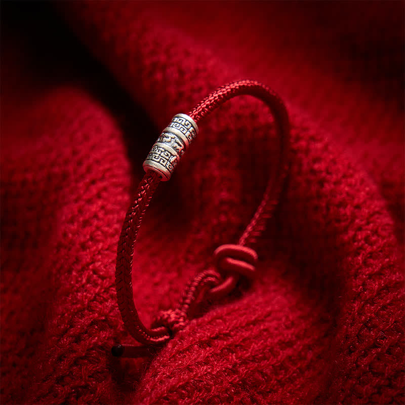 Buddha Stones Handmade Braided Red String Om Mani Padme Hum Protection Bracelet - image 10