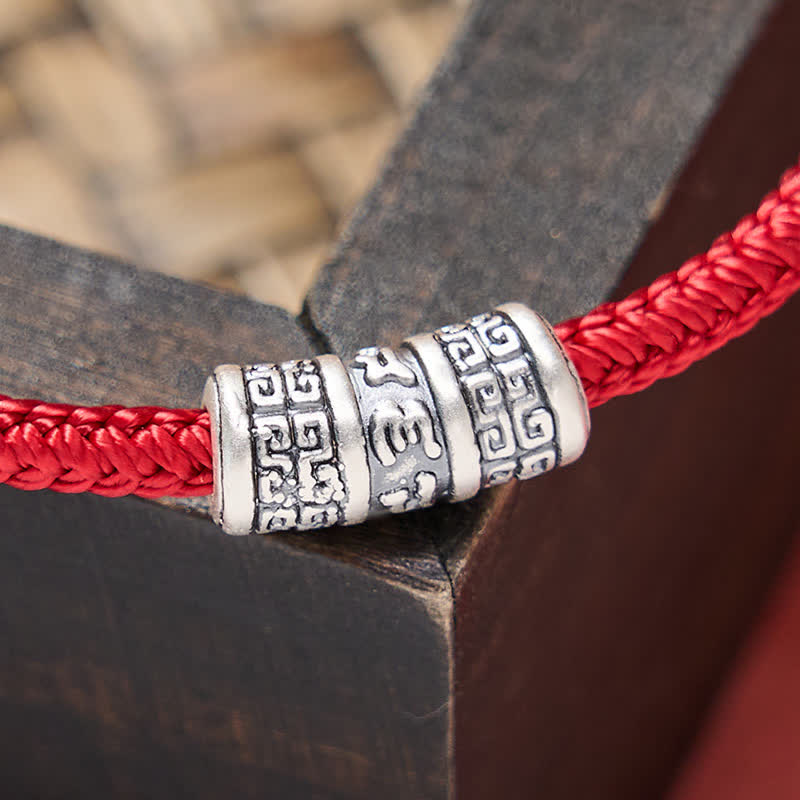 Buddha Stones Handmade Braided Red String Om Mani Padme Hum Protection Bracelet - image 12