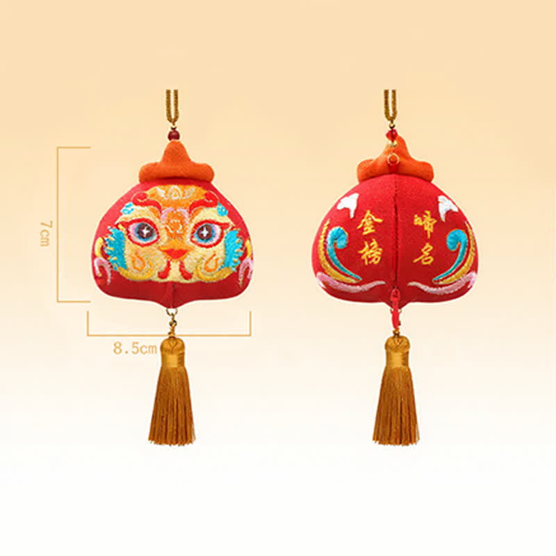 Buddha Stones Chinese Zodiac Embroidered Dragon Tiger Tassel Luck Cute Animal Decor - Rooster - image 30