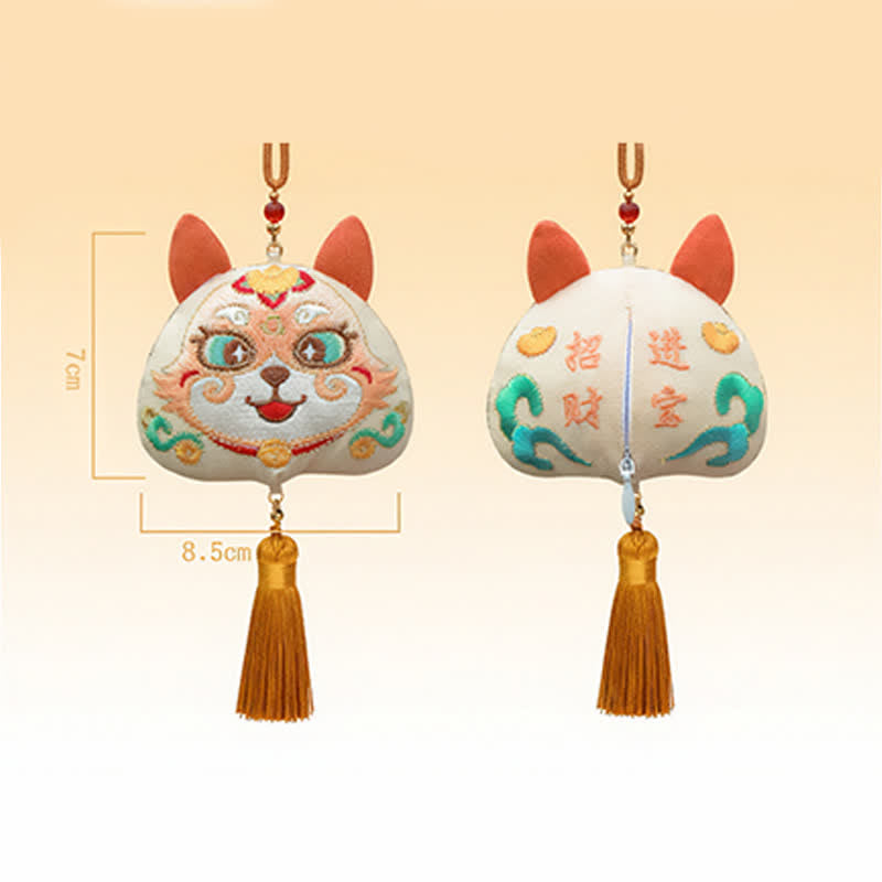 Buddha Stones Chinese Zodiac Embroidered Dragon Tiger Tassel Luck Cute Animal Decor - Dog - image 24