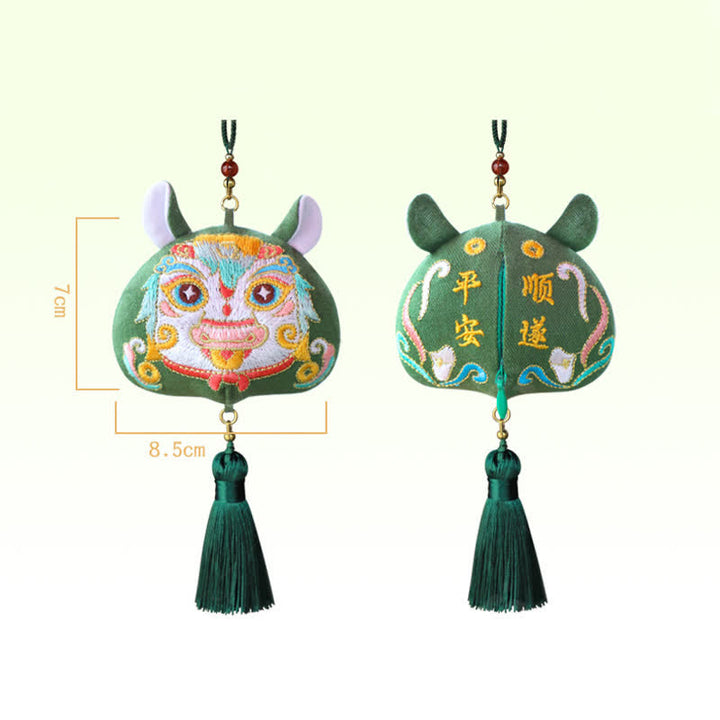 Buddha Stones Chinese Zodiac Embroidered Dragon Tiger Tassel Luck Cute Animal Decor - Horse - image 28