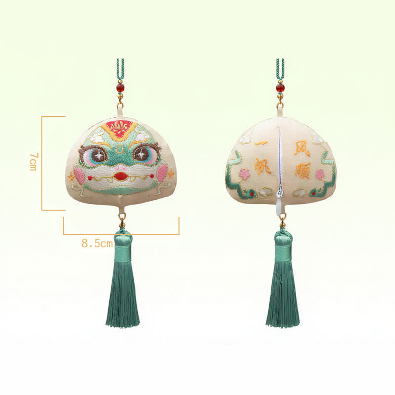 Buddha Stones Chinese Zodiac Embroidered Dragon Tiger Tassel Luck Cute Animal Decor - Snake - image 22