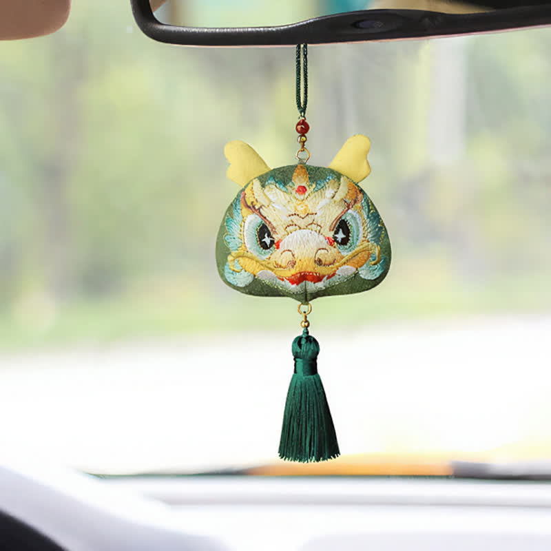 Buddha Stones Chinese Zodiac Embroidered Dragon Tiger Tassel Luck Cute Animal Decor - image 4