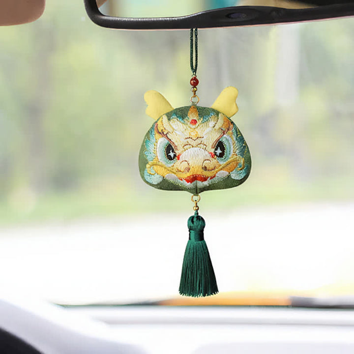 Buddha Stones Chinese Zodiac Embroidered Dragon Tiger Tassel Luck Cute Animal Decor - image 4