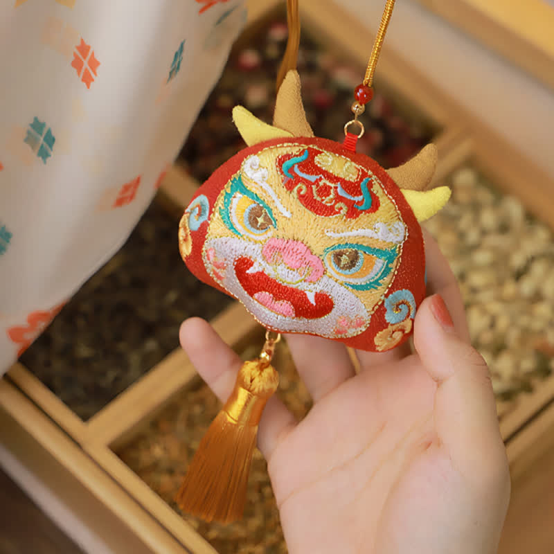 Buddha Stones Chinese Zodiac Embroidered Dragon Tiger Tassel Luck Cute Animal Decor - image 33