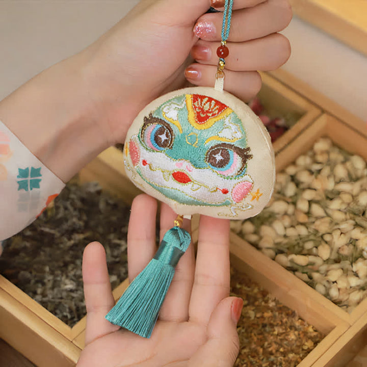 Buddha Stones Chinese Zodiac Embroidered Dragon Tiger Tassel Luck Cute Animal Decor - image 23