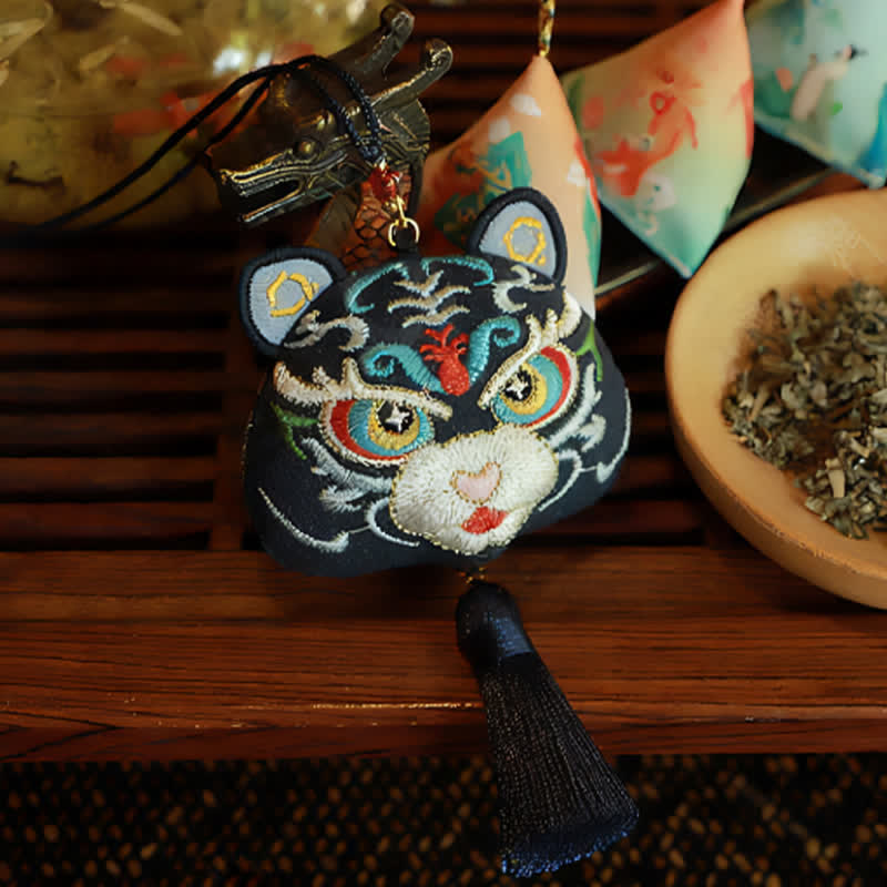 Buddha Stones Chinese Zodiac Embroidered Dragon Tiger Tassel Luck Cute Animal Decor - image 10