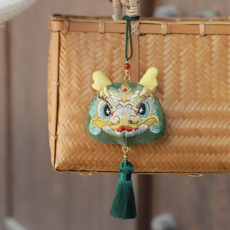 Buddha Stones Chinese Zodiac Embroidered Dragon Tiger Tassel Luck Cute Animal Decor - image 3