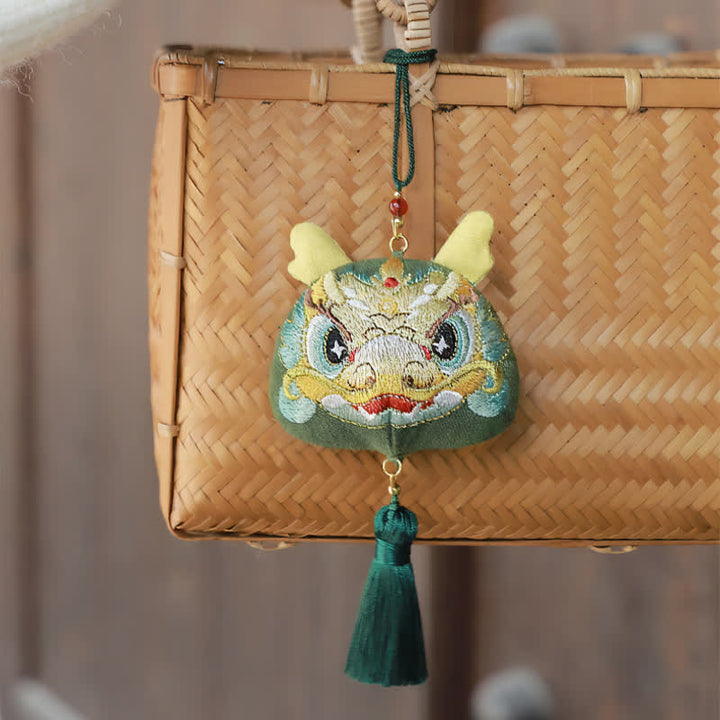 Buddha Stones Chinese Zodiac Embroidered Dragon Tiger Tassel Luck Cute Animal Decor - image 3
