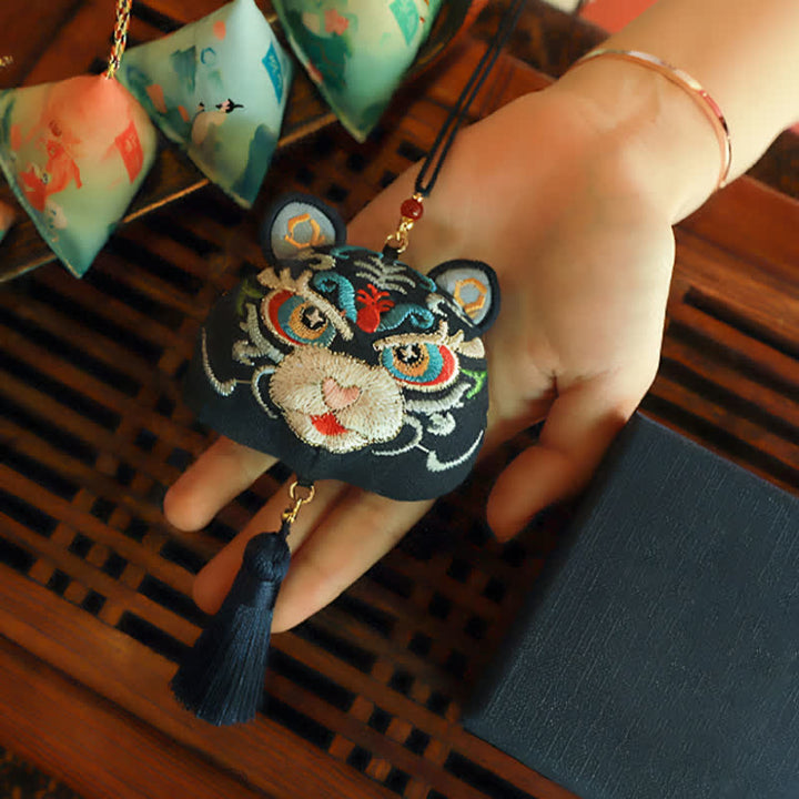 Buddha Stones Chinese Zodiac Embroidered Dragon Tiger Tassel Luck Cute Animal Decor - image 11