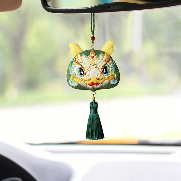 Buddha Stones Chinese Zodiac Embroidered Dragon Tiger Tassel Luck Cute Animal Decor - image 2