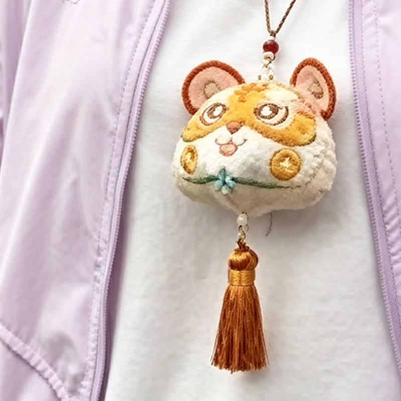 Buddha Stones Chinese Zodiac Embroidered Dragon Tiger Tassel Luck Cute Animal Decor - image 14