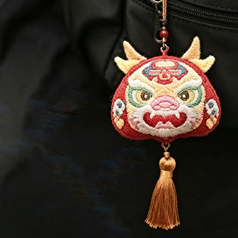 Buddha Stones Chinese Zodiac Embroidered Dragon Tiger Tassel Luck Cute Animal Decor - image 34