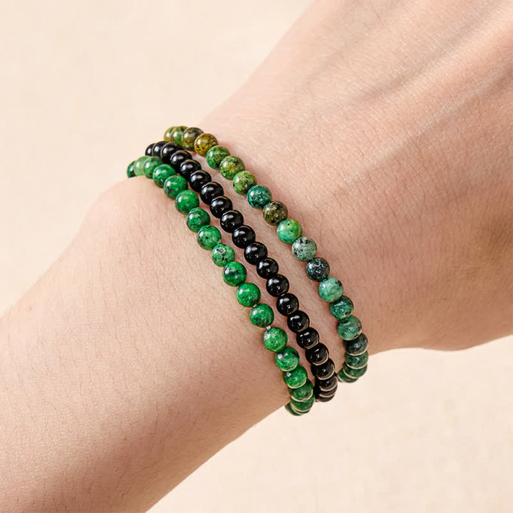 Buddha Stones 3pcs "Strengthen Your Spirit" Turquoise Bracelet Includes Gift Message Card - image 3