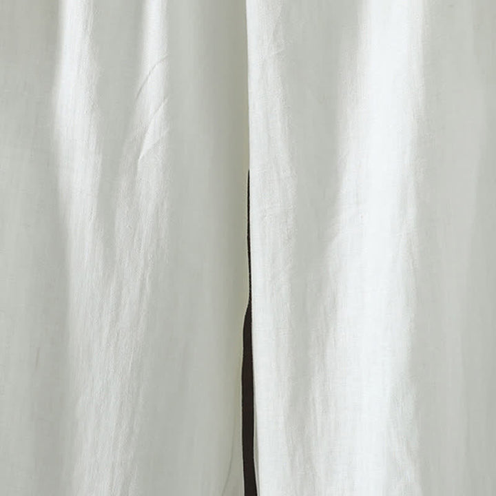 Buddha Stones Summer Casual Minimalist Drawstring Solid Cotton Linen Ankle Pants Women's Straight Leg Pants With Pocket - image 7