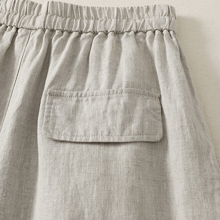 Buddha Stones Summer Casual Minimalist Drawstring Solid Cropped Pants Women's Wide Leg Pants With Pockets - image 19