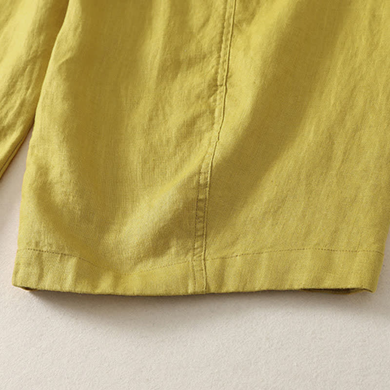 Buddha Stones Summer Casual Minimalist Drawstring Solid Cropped Pants Women's Wide Leg Pants With Pockets - image 11