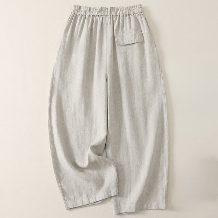 Buddha Stones Summer Casual Minimalist Drawstring Solid Cropped Pants Women's Wide Leg Pants With Pockets - image 13