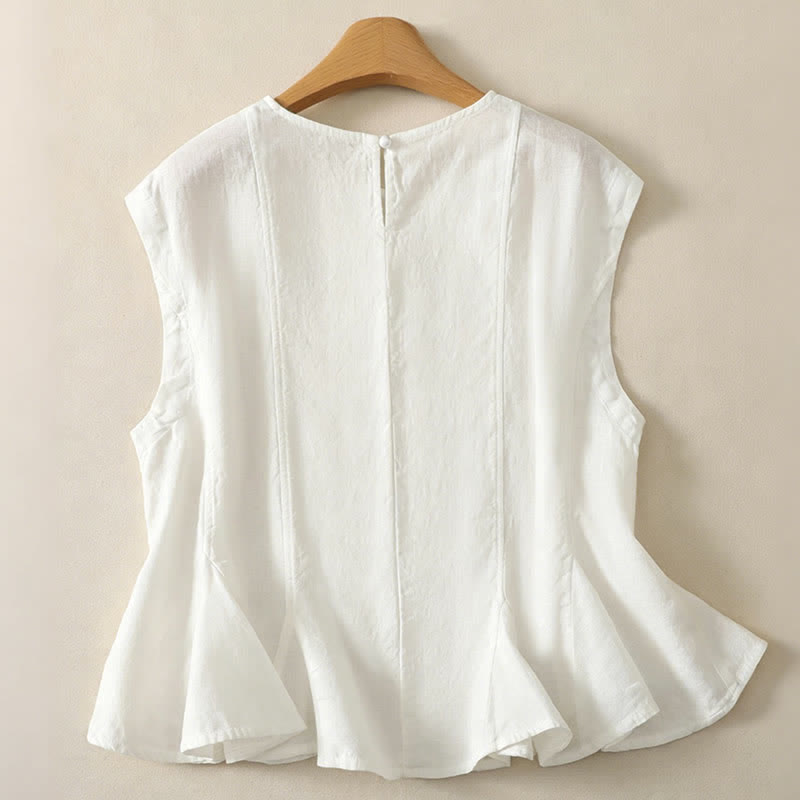 Buddha Stones Summer Casual Elegant Solid Tank Top Women's Sleeveless T-Shirts - image 13
