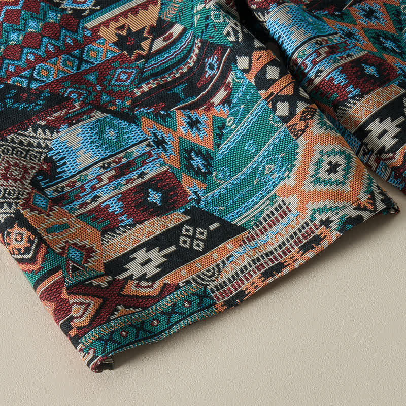 Buddha Stones Summer Casual Boho Drawstring Geometric Men's Shorts With Pockets - image 16
