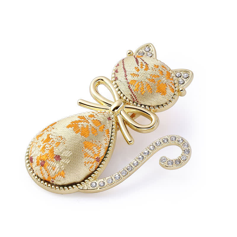 Buddha Stones Song Brocade Cat Gold Plated Rhinestone Chinese Style Hair Stick - Light Gold (Same Color Tone – Pattern Varies) - image 9