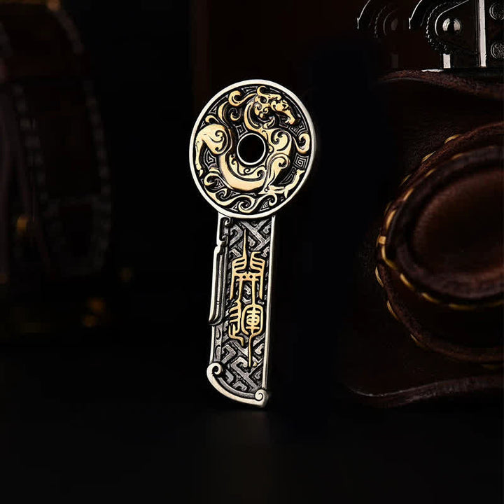 Buddha Stones Copper Dragon Strength Vintage Coin Pendant Necklace - image 4