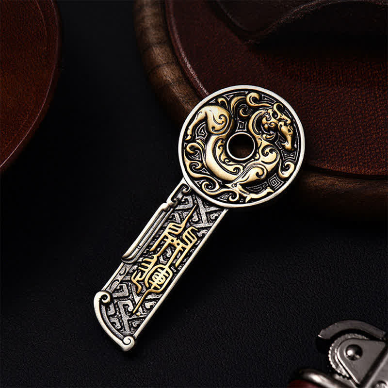 Buddha Stones Copper Dragon Strength Vintage Coin Pendant Necklace - image 8
