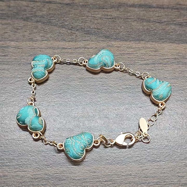 Buddha Stones Song Brocade Gourd Water Ripples Good Fortune Chinese Vintage Bracelet - Lake Blue (Same Color Tone – Pattern Varies) - image 8