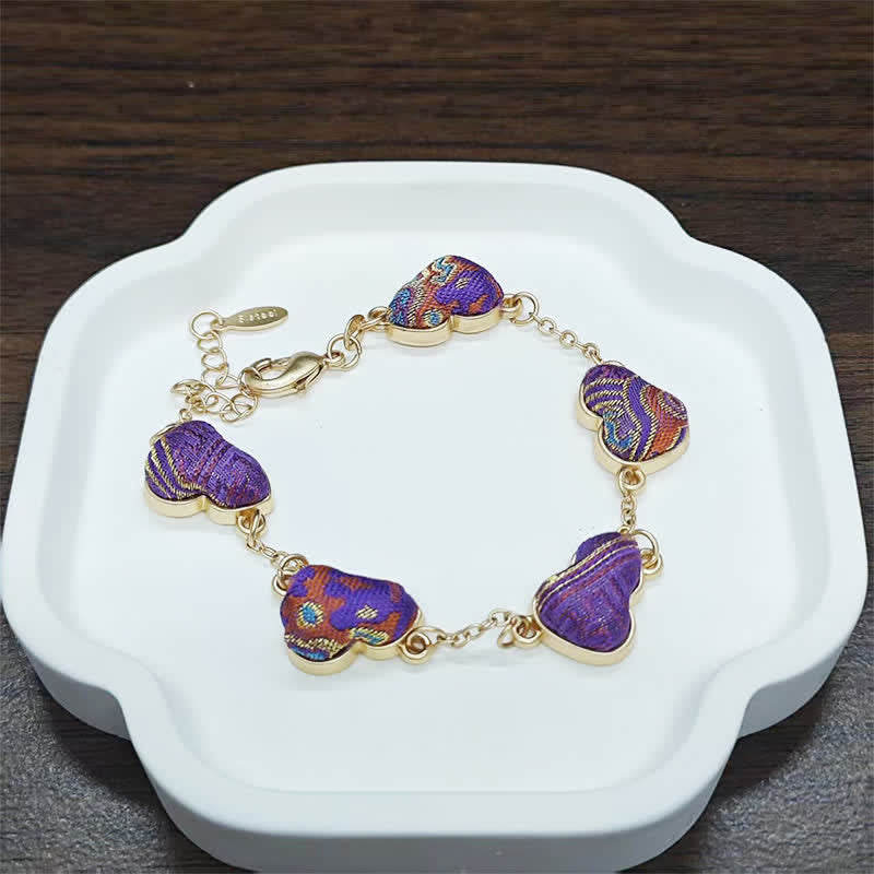 Buddha Stones Song Brocade Gourd Water Ripples Good Fortune Chinese Vintage Bracelet - Purple Gold (Same Color Tone – Pattern Varies) - image 9
