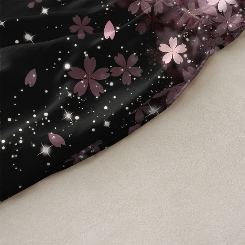 Buddha Stones Summer Casual Cherry Blossom Starlight Pattern Women's Summer Sleeveless Midi Dress With Pockets - image 2