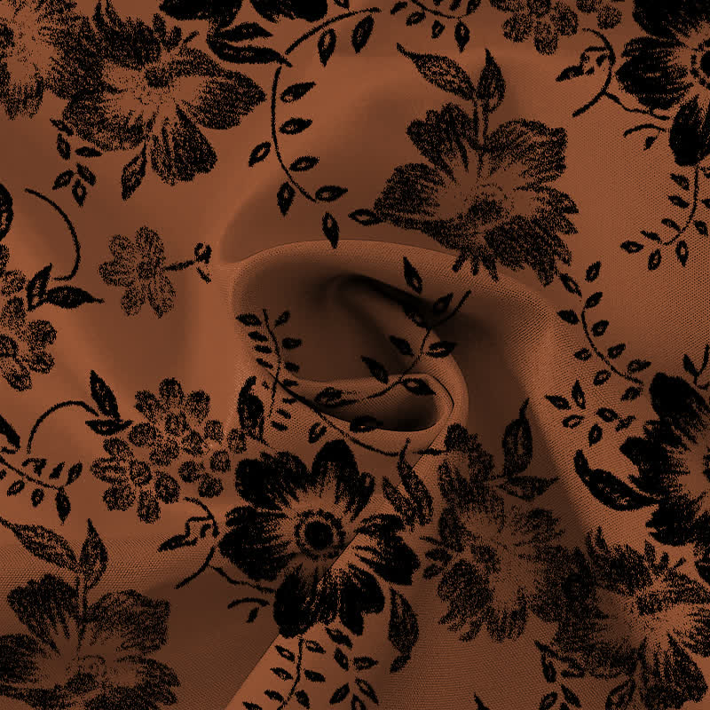 Buddha Stones Black Floral Pattern Buttons Wrinkle-resistant Men's Short Sleeve Shirt - image 4