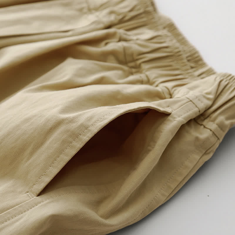 Buddha Stones Spring Summer Casual Minimalist Solid Cropped Pants Women's Wide Leg Pants With Pockets - image 17