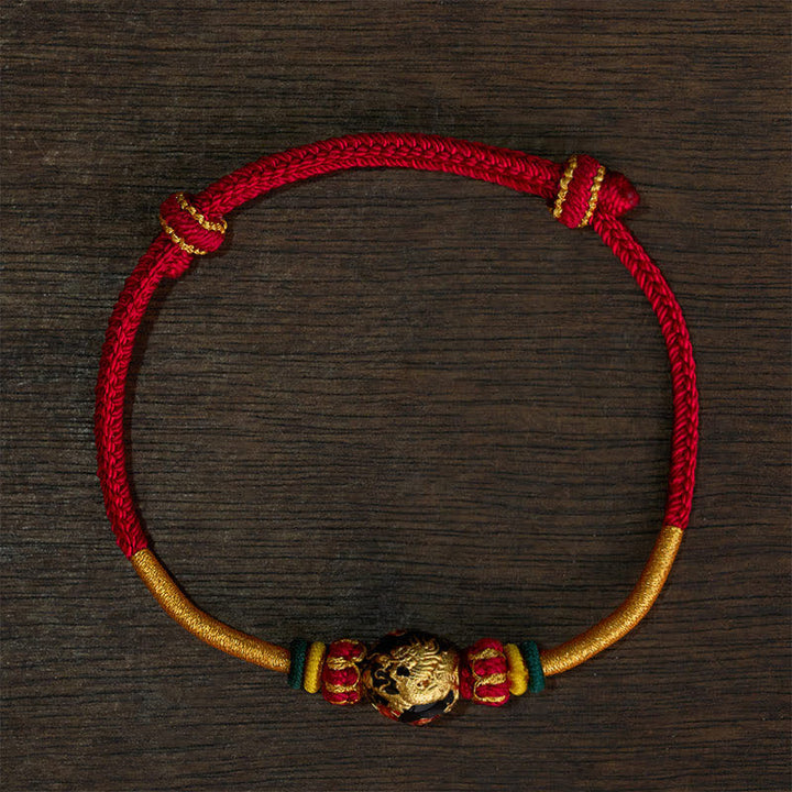 Buddha Stones Copper Dragon Bead Red String Strength Braided Bracelet - Red String (Wrist Circumference: 15–20 cm) - Dragon Bead - image 16