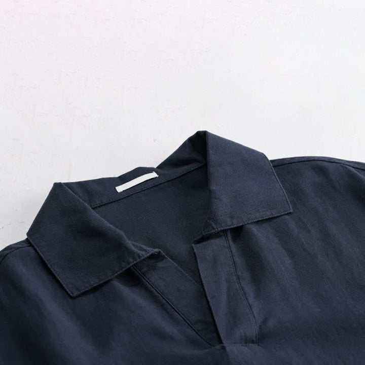 Buddha Stones Summer Casual Minimalist Solid Men's Short Sleeve Shirts - image 6