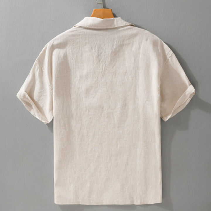 Buddha Stones Summer Casual Minimalist Solid Men's Short Sleeve Shirts - image 1