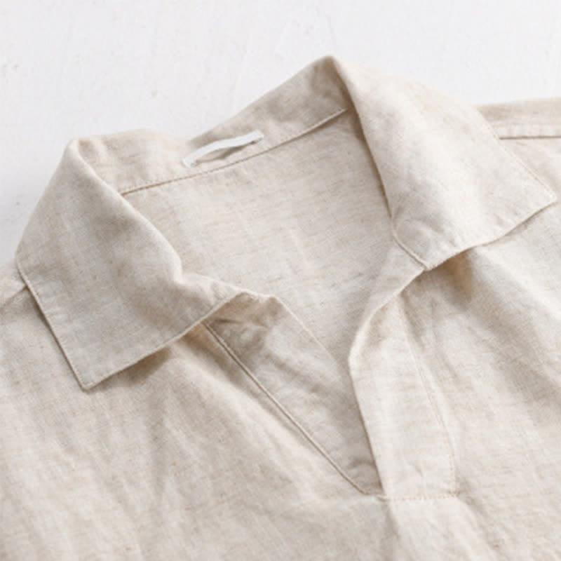 Buddha Stones Summer Casual Minimalist Solid Men's Short Sleeve Shirts - image 2