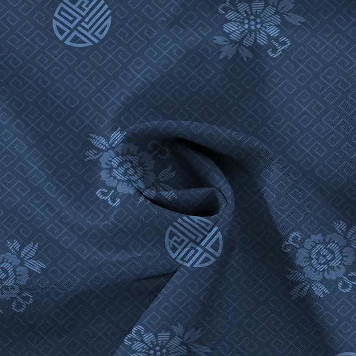 Buddha Stones Geometric Floral Medallion Pattern Buttons Breathable Men's Short Sleeve Shirt - image 14