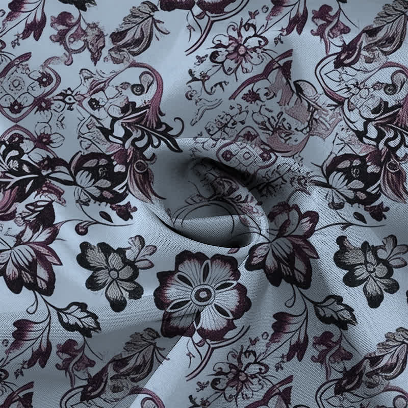 Buddha Stones Tropical Floral Leaf Pattern Buttons Wrinkle-resistant Men's Short Sleeve Shirt - image 5