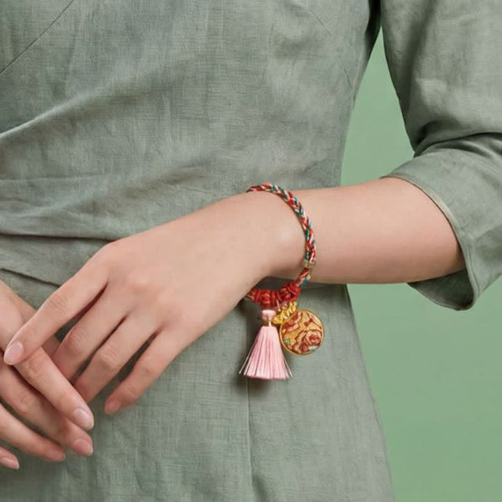 Buddha Stones Handwoven Five Color Apple Money Bag Gourd Chinese Lock Charm Protection Bracelet - image 30