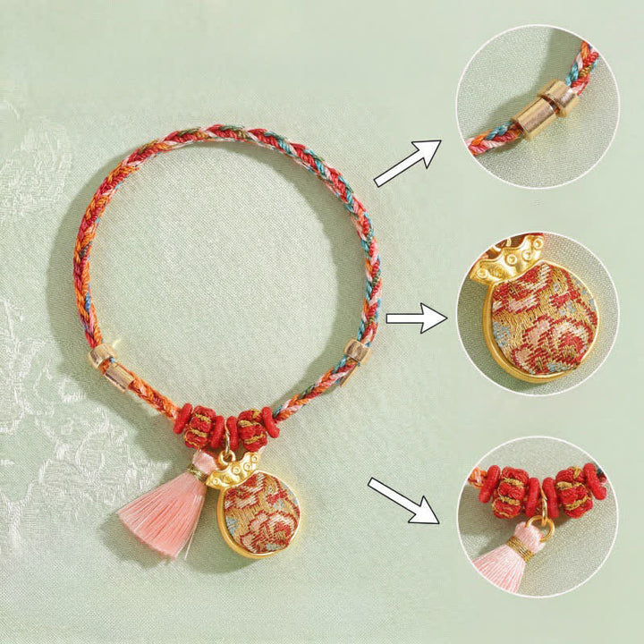 Buddha Stones Handwoven Five Color Apple Money Bag Gourd Chinese Lock Charm Protection Bracelet - image 29