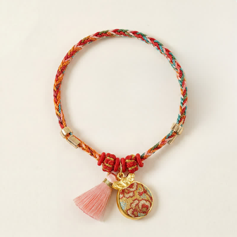 Buddha Stones Handwoven Five Color Apple Money Bag Gourd Chinese Lock Charm Protection Bracelet - image 36