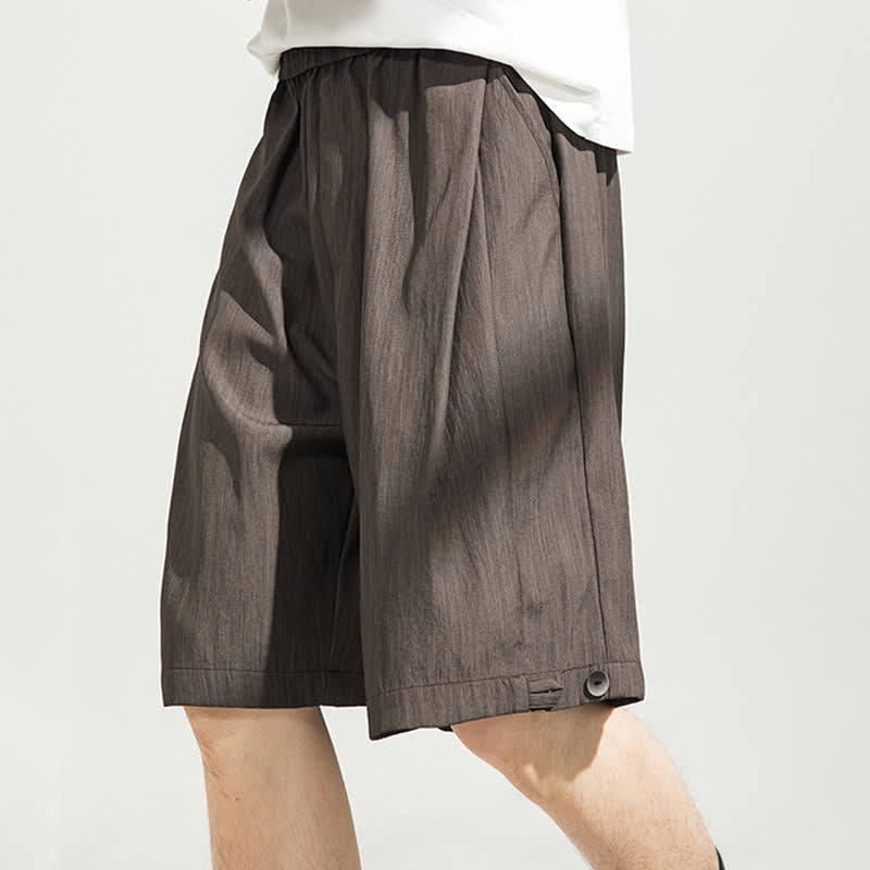 Buddha Stones Summer Casual Minimalist Drawstring Elastic Waist Solid Men's Shorts With Pocket - image 17