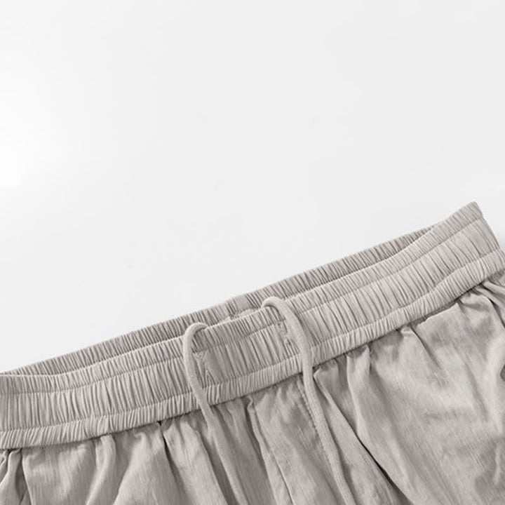 Buddha Stones Summer Casual Minimalist Drawstring Elastic Waist Solid Men's Shorts With Pocket - image 10