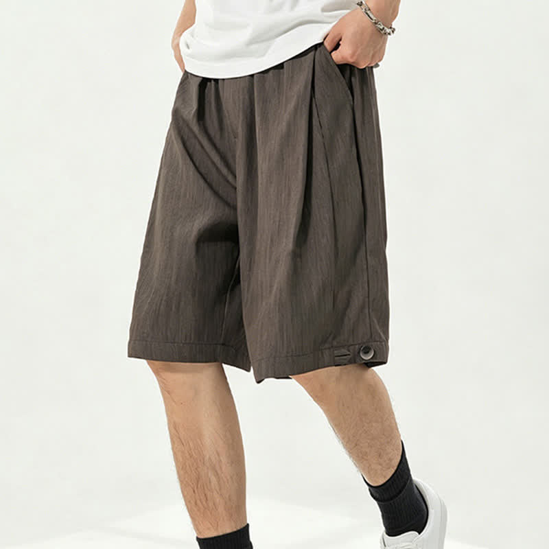 Buddha Stones Summer Casual Minimalist Drawstring Elastic Waist Solid Men's Shorts With Pocket - Sienna - US/UK/AU42, EU52 (3XL) - image 24