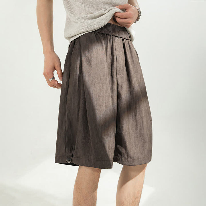 Buddha Stones Summer Casual Minimalist Drawstring Elastic Waist Solid Men's Shorts With Pocket - image 28