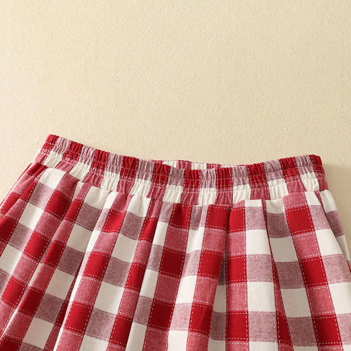 Buddha Stones Summer Casual Classic Plaid Cropped Pants Women's Harem Pants With Pocket - image 2