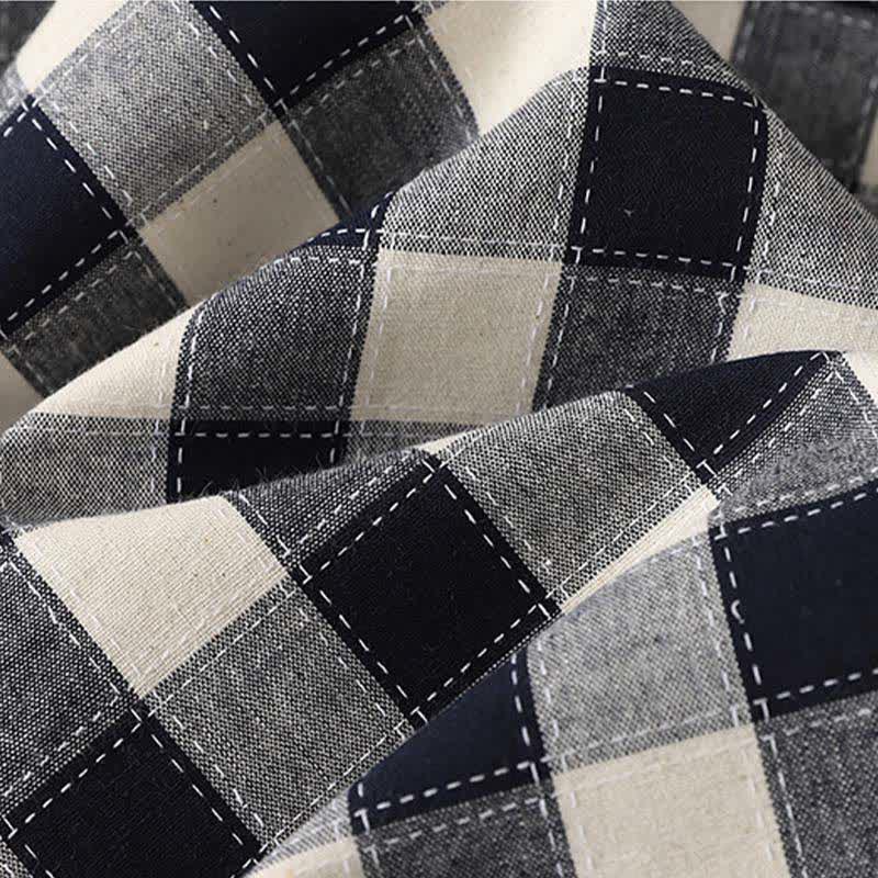 Buddha Stones Summer Casual Classic Plaid Cropped Pants Women's Harem Pants With Pocket - image 12