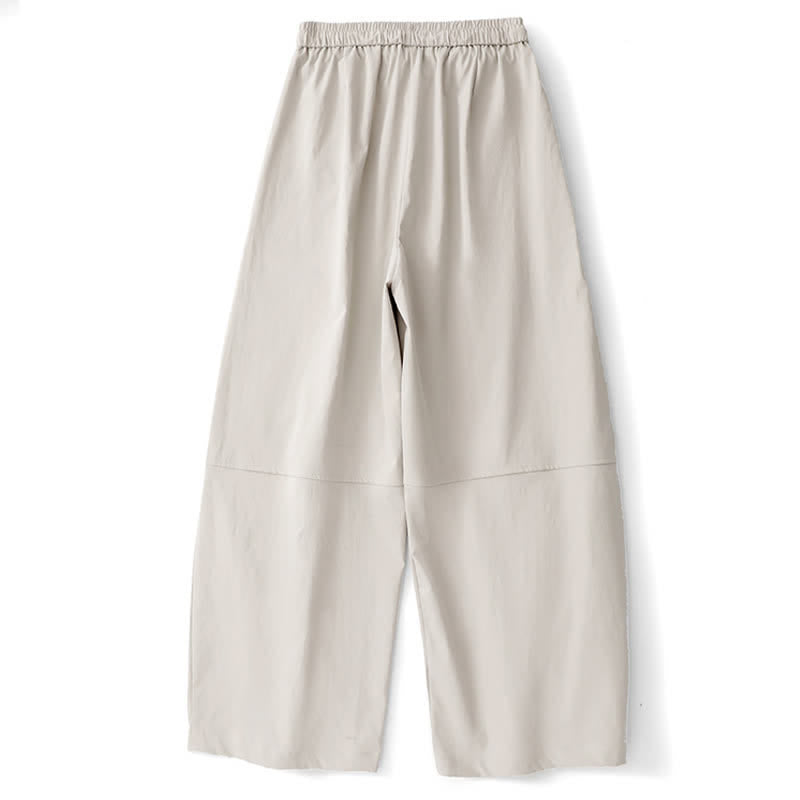 Buddha Stones Summer Casual Minimalist Drawstring Solid Cotton Ankle Pants Women's Harem Pants With Pocket - image 9